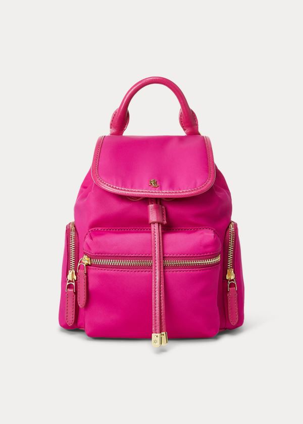 Mochilas Ralph Lauren Mujer Fucsia Oscuro - Nylon Keely Small - IOLTE6824